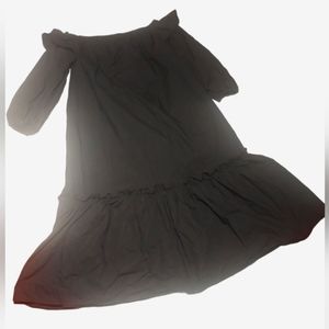 Who What Wear off the Shoulder 100% Cotton Jet Black Size Small